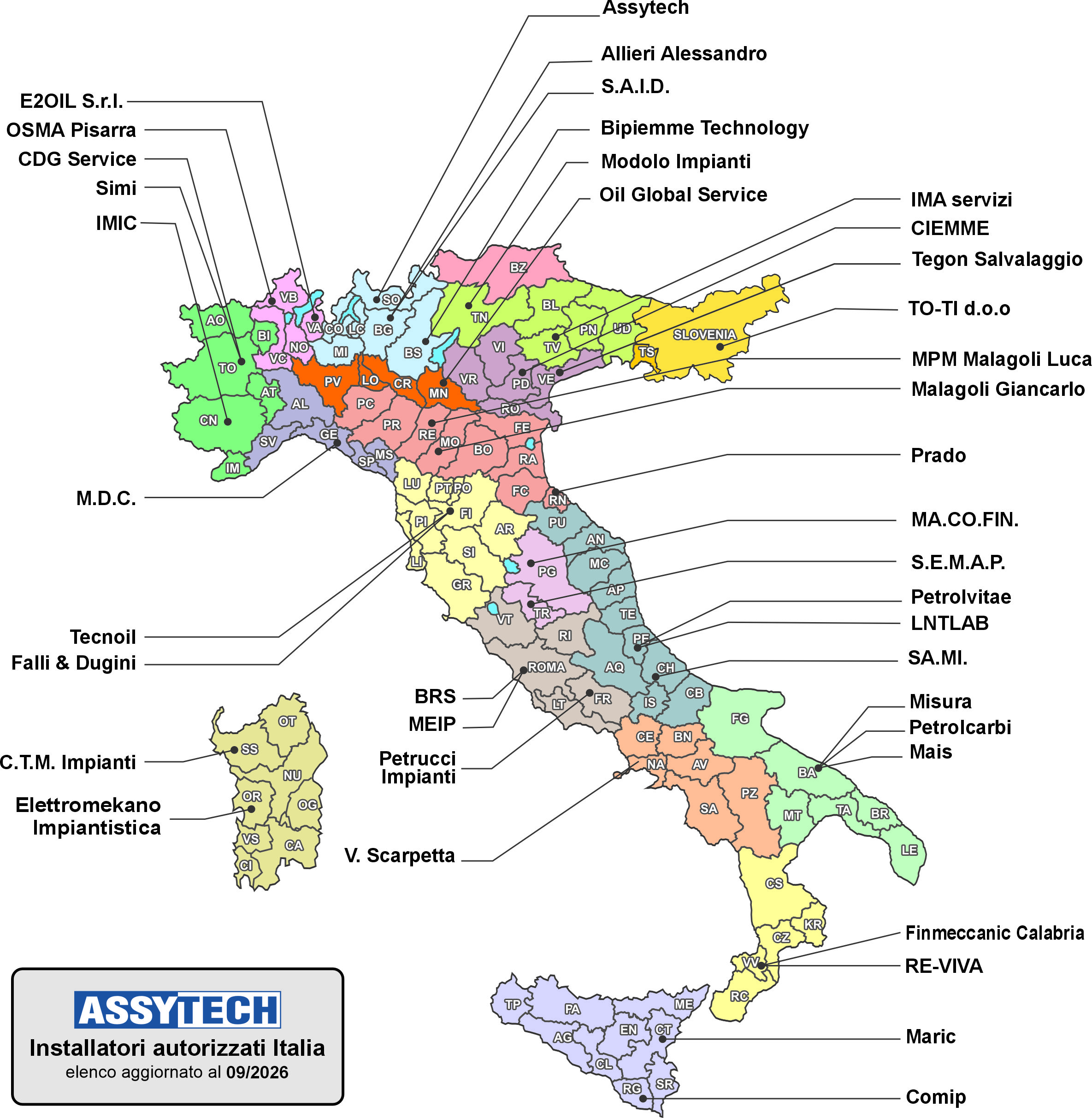 mappa installatori